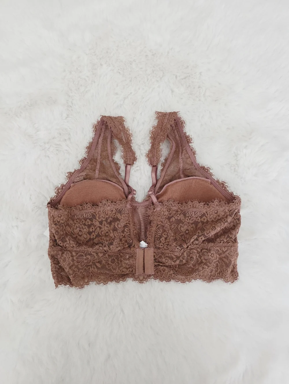 AERIE💫Eyelash Lace Padded Plunge Bralette SIZE M